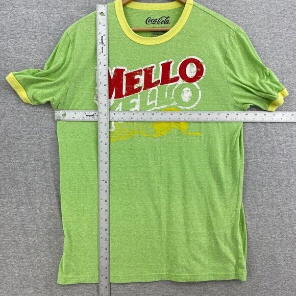 Coca Cola Tshirt Mens Small (34/36) Green Yellow Tee Short Sleeve Mello Yellow - Picture 7 of 9